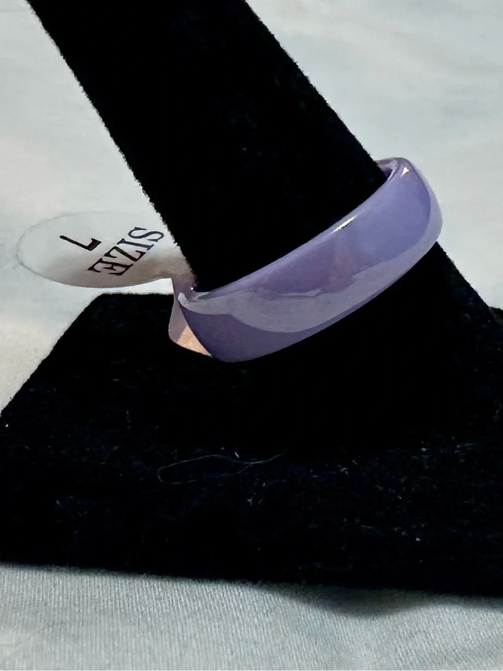 NWT Lavender Purple Handmade Ceramic Solid Band Ring Size 7 Glossy Minimalist